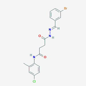 molecular formula C18H17BrClN3O2 B3855684 4-[2-(3-bromobenzylidene)hydrazino]-N-(4-chloro-2-methylphenyl)-4-oxobutanamide 