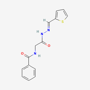 molecular formula C14H13N3O2S B3855690 N-{2-oxo-2-[2-(2-thienylmethylene)hydrazino]ethyl}benzamide 