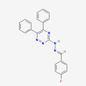 molecular formula C22H16FN5 B3855695 4-fluorobenzaldehyde (5,6-diphenyl-1,2,4-triazin-3-yl)hydrazone 