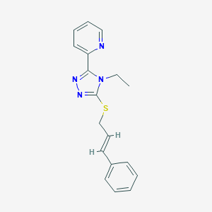 molecular formula C18H18N4S B385570 2-(4-ethyl-5-{[(2E)-3-phenylprop-2-en-1-yl]sulfanyl}-4H-1,2,4-triazol-3-yl)pyridine CAS No. 578736-18-2