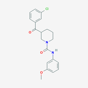 molecular formula C20H21ClN2O3 B3855705 3-(3-chlorobenzoyl)-N-(3-methoxyphenyl)-1-piperidinecarboxamide 