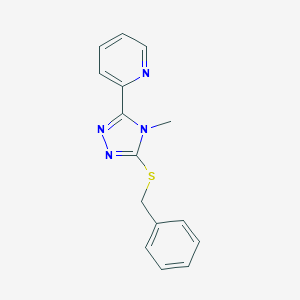 molecular formula C15H14N4S B385572 benzyl 4-methyl-5-(2-pyridinyl)-4H-1,2,4-triazol-3-yl sulfide 