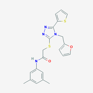 N-(3,5-dimethylphenyl)-2-[[4-(furan-2-ylmethyl)-5-thiophen-2-yl-1,2,4-triazol-3-yl]sulfanyl]acetamide