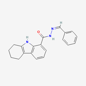 molecular formula C20H19N3O B3855754 N'-benzylidene-2,3,4,9-tetrahydro-1H-carbazole-8-carbohydrazide 