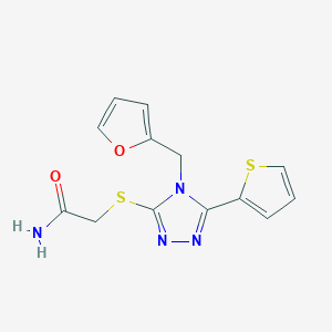 molecular formula C13H12N4O2S2 B385577 2-{[4-(2-furylmethyl)-5-(2-thienyl)-4H-1,2,4-triazol-3-yl]sulfanyl}acetamide CAS No. 578732-66-8