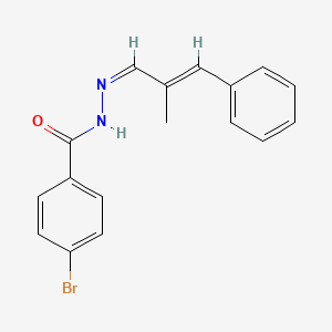 molecular formula C17H15BrN2O B3855783 4-bromo-N'-(2-methyl-3-phenyl-2-propen-1-ylidene)benzohydrazide 