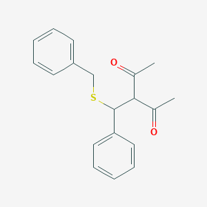 molecular formula C19H20O2S B3855791 3-[(benzylthio)(phenyl)methyl]-2,4-pentanedione 