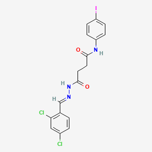 molecular formula C17H14Cl2IN3O2 B3855833 4-[2-(2,4-dichlorobenzylidene)hydrazino]-N-(4-iodophenyl)-4-oxobutanamide 