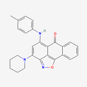 molecular formula C26H23N3O2 B3855869 5-[(4-methylphenyl)amino]-3-(1-piperidinyl)-6H-anthra[1,9-cd]isoxazol-6-one 