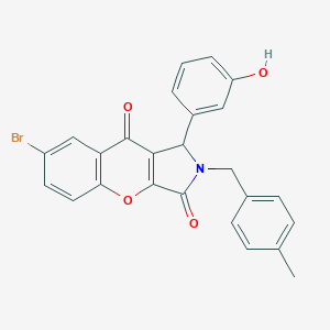 molecular formula C25H18BrNO4 B385588 7-Bromo-1-(3-hydroxyphenyl)-2-(4-methylbenzyl)-1,2-dihydrochromeno[2,3-c]pyrrole-3,9-dione 