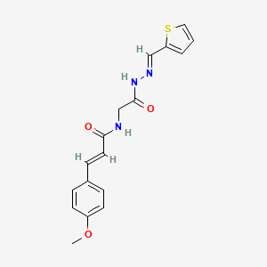 molecular formula C17H17N3O3S B3855880 3-(4-methoxyphenyl)-N-{2-oxo-2-[2-(2-thienylmethylene)hydrazino]ethyl}acrylamide 