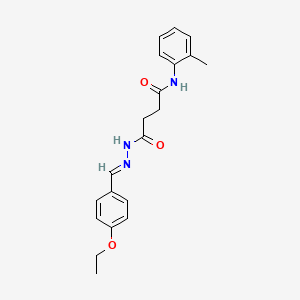 molecular formula C20H23N3O3 B3855881 4-[2-(4-ethoxybenzylidene)hydrazino]-N-(2-methylphenyl)-4-oxobutanamide 