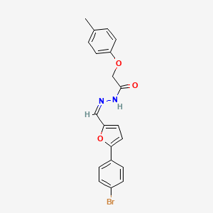 molecular formula C20H17BrN2O3 B3855902 N'-{[5-(4-bromophenyl)-2-furyl]methylene}-2-(4-methylphenoxy)acetohydrazide 