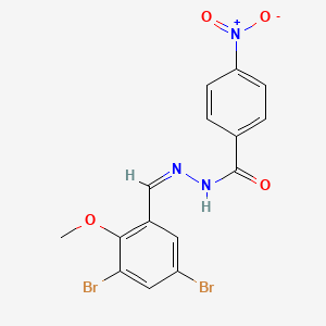 molecular formula C15H11Br2N3O4 B3855910 N'-(3,5-dibromo-2-methoxybenzylidene)-4-nitrobenzohydrazide 