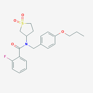 N-(1,1-dioxidotetrahydro-3-thienyl)-2-fluoro-N-(4-propoxybenzyl)benzamide
