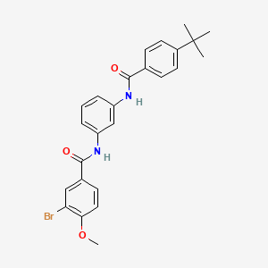 molecular formula C25H25BrN2O3 B3855924 3-bromo-N-{3-[(4-tert-butylbenzoyl)amino]phenyl}-4-methoxybenzamide 