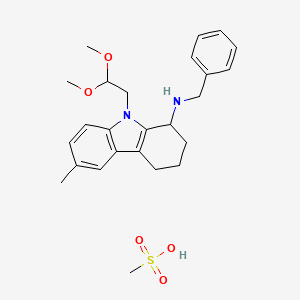 molecular formula C25H34N2O5S B3855926 N-benzyl-9-(2,2-dimethoxyethyl)-6-methyl-2,3,4,9-tetrahydro-1H-carbazol-1-amine methanesulfonate 