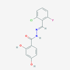 molecular formula C14H10ClFN2O3 B3855932 N'-(2-chloro-6-fluorobenzylidene)-2,4-dihydroxybenzohydrazide 