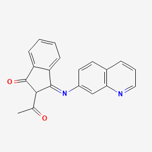 molecular formula C20H14N2O2 B3855934 2-acetyl-3-(7-quinolinylimino)-1-indanone 