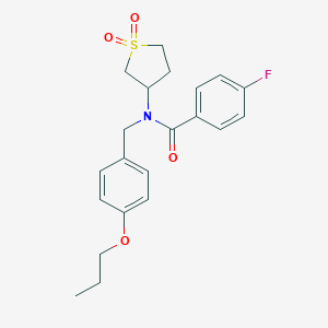 N-(1,1-dioxidotetrahydro-3-thienyl)-4-fluoro-N-(4-propoxybenzyl)benzamide