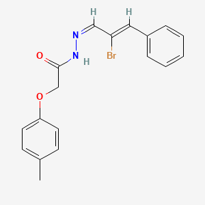 molecular formula C18H17BrN2O2 B3856000 N'-(2-bromo-3-phenyl-2-propen-1-ylidene)-2-(4-methylphenoxy)acetohydrazide 