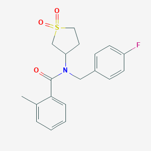 molecular formula C19H20FNO3S B385601 N-(1,1-dioxidotetrahydro-3-thienyl)-N-(4-fluorobenzyl)-2-methylbenzamide CAS No. 720669-86-3