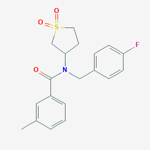 molecular formula C19H20FNO3S B385602 N-(1,1-dioxidotetrahydro-3-thienyl)-N-(4-fluorobenzyl)-3-methylbenzamide 