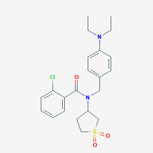 molecular formula C22H27ClN2O3S B385603 2-chloro-N-[4-(diethylamino)benzyl]-N-(1,1-dioxidotetrahydro-3-thienyl)benzamide 