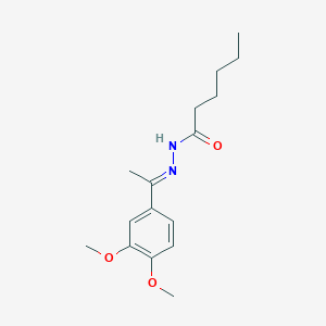 molecular formula C16H24N2O3 B3856045 N'-[1-(3,4-dimethoxyphenyl)ethylidene]hexanohydrazide 
