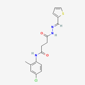 molecular formula C16H16ClN3O2S B3856052 N-(4-chloro-2-methylphenyl)-4-oxo-4-[2-(2-thienylmethylene)hydrazino]butanamide 