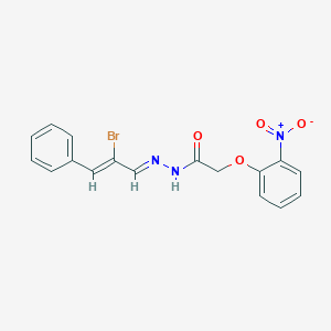 molecular formula C17H14BrN3O4 B3856058 N'-(2-bromo-3-phenyl-2-propen-1-ylidene)-2-(2-nitrophenoxy)acetohydrazide 