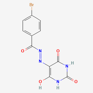 molecular formula C11H7BrN4O4 B3856064 4-bromo-N'-(2,4,6-trioxotetrahydro-5(2H)-pyrimidinylidene)benzohydrazide 