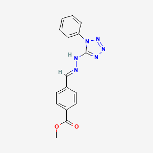 molecular formula C16H14N6O2 B3856072 methyl 4-[2-(1-phenyl-1H-tetrazol-5-yl)carbonohydrazonoyl]benzoate 