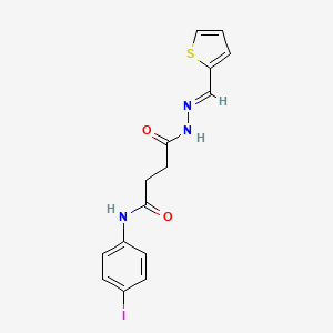molecular formula C15H14IN3O2S B3856094 N-(4-iodophenyl)-4-oxo-4-[2-(2-thienylmethylene)hydrazino]butanamide 
