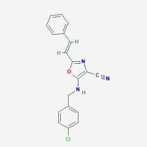 5-[(4-Chlorobenzyl)amino]-2-(2-phenylvinyl)-1,3-oxazole-4-carbonitrile