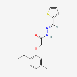 molecular formula C17H20N2O2S B3856151 2-(2-isopropyl-5-methylphenoxy)-N'-(2-thienylmethylene)acetohydrazide 