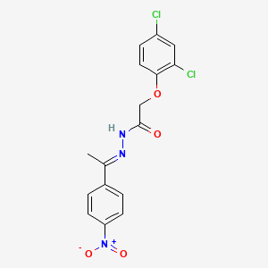 molecular formula C16H13Cl2N3O4 B3856167 2-(2,4-dichlorophenoxy)-N'-[1-(4-nitrophenyl)ethylidene]acetohydrazide 