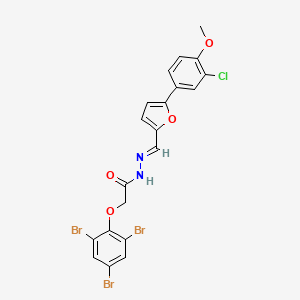 molecular formula C20H14Br3ClN2O4 B3856180 N'-{[5-(3-chloro-4-methoxyphenyl)-2-furyl]methylene}-2-(2,4,6-tribromophenoxy)acetohydrazide 
