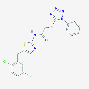 N-[5-(2,5-dichlorobenzyl)-1,3-thiazol-2-yl]-2-[(1-phenyl-1H-tetraazol-5-yl)sulfanyl]acetamide