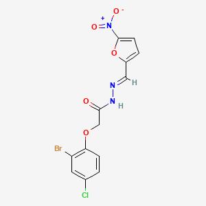 molecular formula C13H9BrClN3O5 B3856196 2-(2-bromo-4-chlorophenoxy)-N'-[(5-nitro-2-furyl)methylene]acetohydrazide 