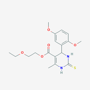 molecular formula C18H24N2O5S B3856224 2-ethoxyethyl 4-(2,5-dimethoxyphenyl)-6-methyl-2-thioxo-1,2,3,4-tetrahydro-5-pyrimidinecarboxylate 