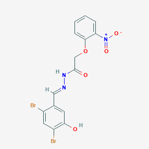 molecular formula C15H11Br2N3O5 B3856226 N'-[(E)-(2,4-dibromo-5-hydroxyphenyl)methylidene]-2-(2-nitrophenoxy)acetohydrazide 