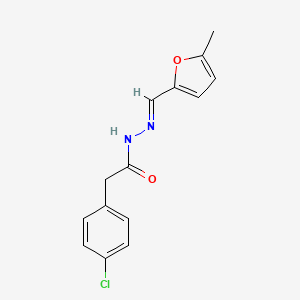 molecular formula C14H13ClN2O2 B3856234 2-(4-chlorophenyl)-N'-[(5-methyl-2-furyl)methylene]acetohydrazide 