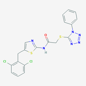 N-[5-(2,6-dichlorobenzyl)-1,3-thiazol-2-yl]-2-[(1-phenyl-1H-tetraazol-5-yl)sulfanyl]acetamide