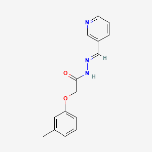 molecular formula C15H15N3O2 B3856240 2-(3-methylphenoxy)-N'-(3-pyridinylmethylene)acetohydrazide 