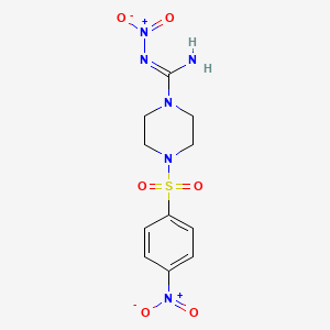 molecular formula C11H14N6O6S B3856245 N'-nitro-4-[(4-nitrophenyl)sulfonyl]-1-piperazinecarboximidamide 