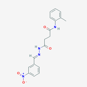 molecular formula C18H18N4O4 B3856249 N-(2-methylphenyl)-4-[2-(3-nitrobenzylidene)hydrazino]-4-oxobutanamide 