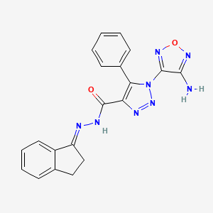 molecular formula C20H16N8O2 B3856266 1-(4-amino-1,2,5-oxadiazol-3-yl)-N'-(2,3-dihydro-1H-inden-1-ylidene)-5-phenyl-1H-1,2,3-triazole-4-carbohydrazide 