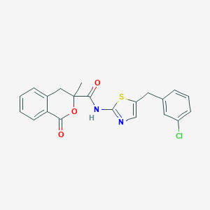 molecular formula C21H17ClN2O3S B385627 N-[5-(3-chlorobenzyl)-1,3-thiazol-2-yl]-3-methyl-1-oxo-3,4-dihydro-1H-isochromene-3-carboxamide CAS No. 720671-57-8