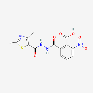 molecular formula C14H12N4O6S B3856287 2-({2-[(2,4-dimethyl-1,3-thiazol-5-yl)carbonyl]hydrazino}carbonyl)-6-nitrobenzoic acid 